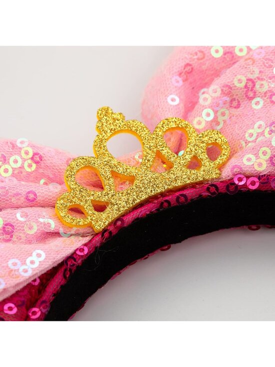 Women Red/Pink Shiny Bow Mickey Mouse Hair Headband For Cosplay main image 4